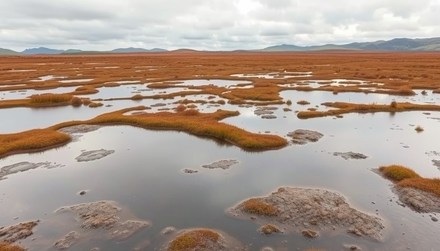 Serene European peatlands reflecting overcast sky