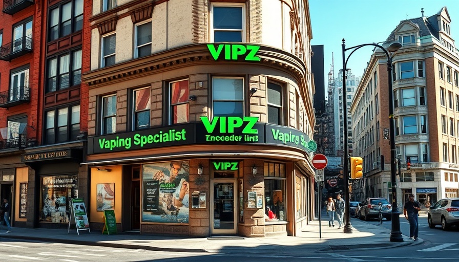 VPZ vape shop in Pontypool with green signage, busy street view.