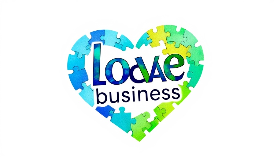 Support local businesses with a heart-shaped puzzle logo