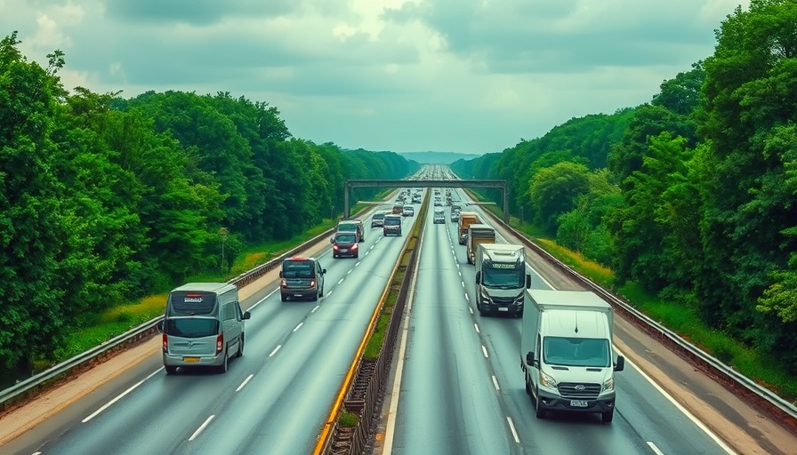 Chepstow by-pass with cars on a busy highway.