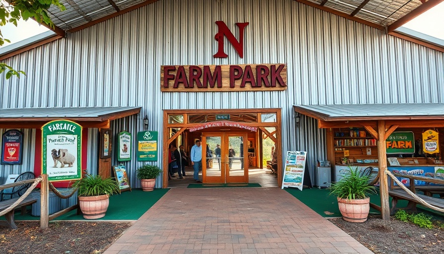 Entrance to Raglan Farm Park featuring welcoming signs.