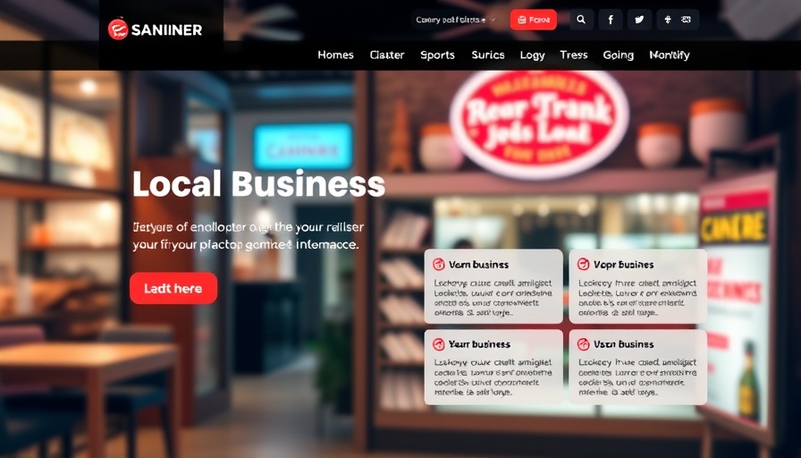 Website homepage showcasing useful links for local businesses, user-friendly design.