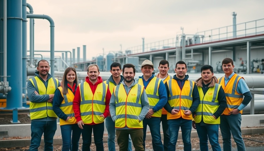 Group of people at Raglan Wastewater Treatment Plant in vests.