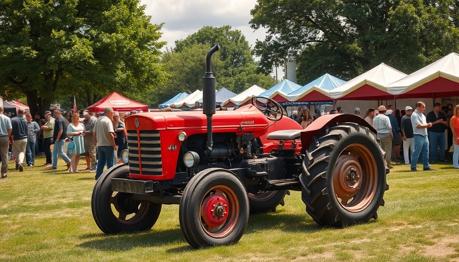 Chepstow Agricultural Show with classic tractor and attendees outdoors.