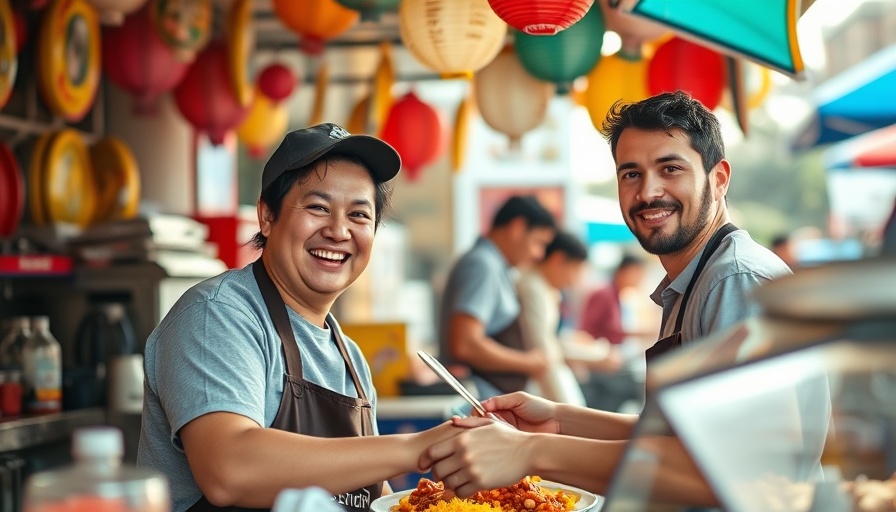 Cheerful food vendor at a vibrant takeaway stand, Best Takeaway 2025