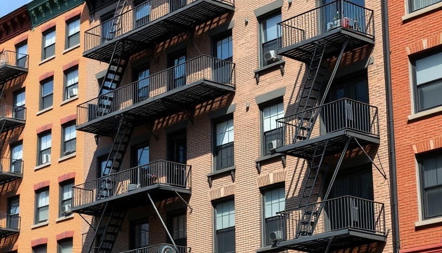 Classic NYC apartment buildings with fire escapes, FARE Act complaints NYC.