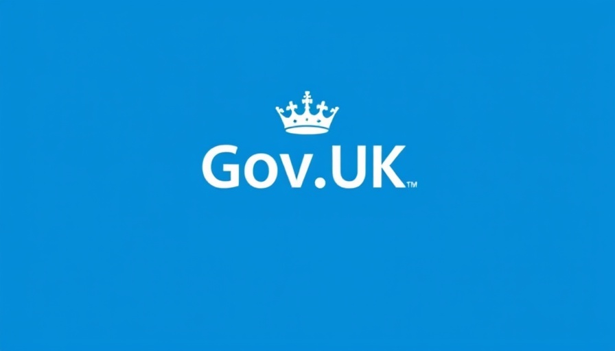 Simple blue GOV.UK logo with crown symbol.
