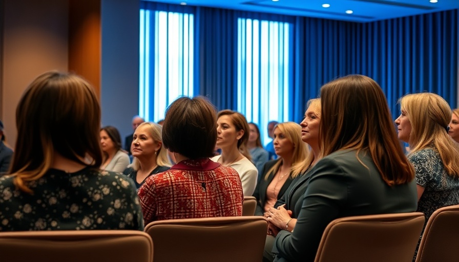 Women in real estate leadership panel at conference, engaging audience.