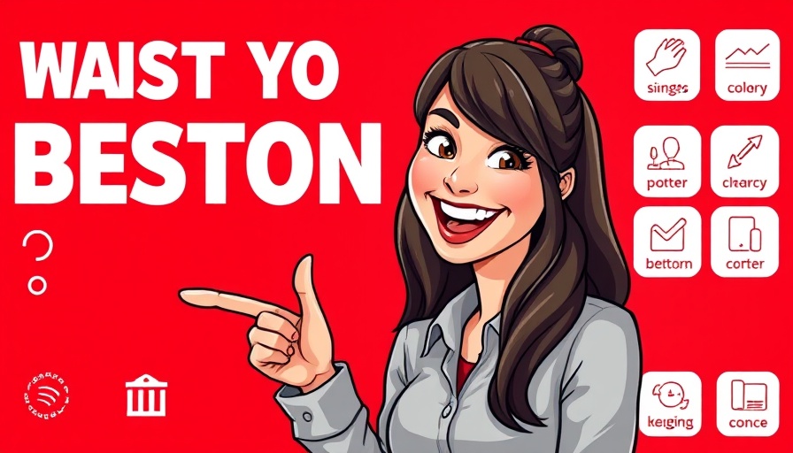 Evergreen Content for Realtors concept with smiling woman pointing.