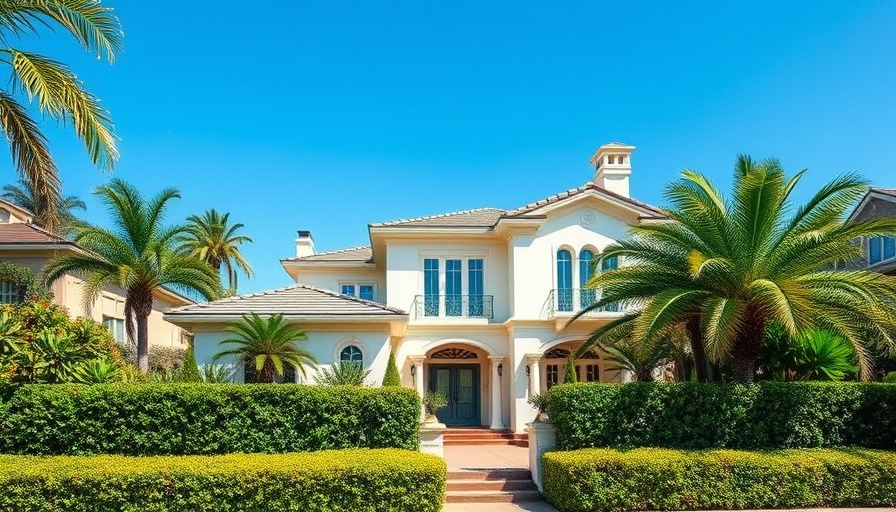 Charming Mediterranean-style home surrounded by lush greenery.