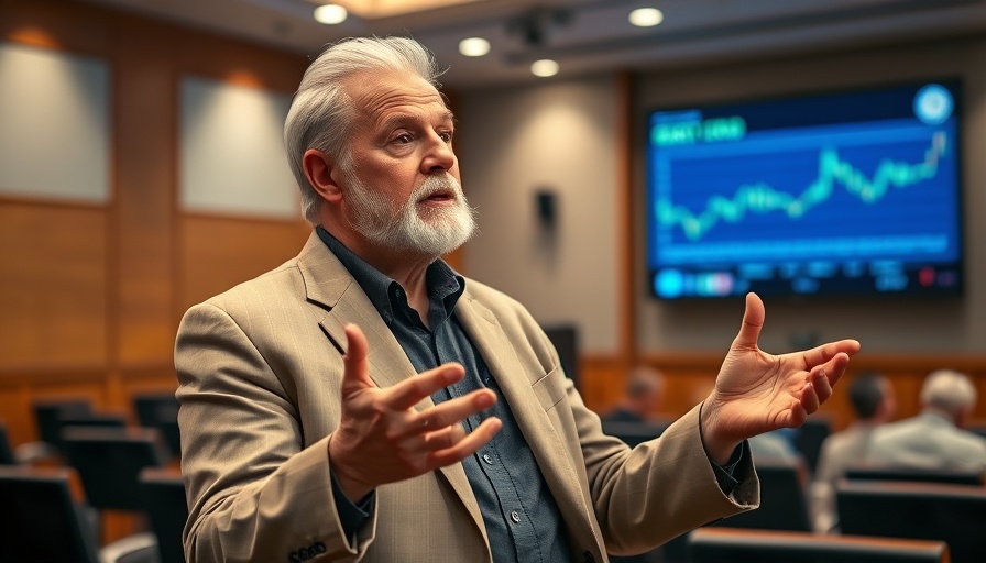 Man discussing crypto taxation in a professional setting.