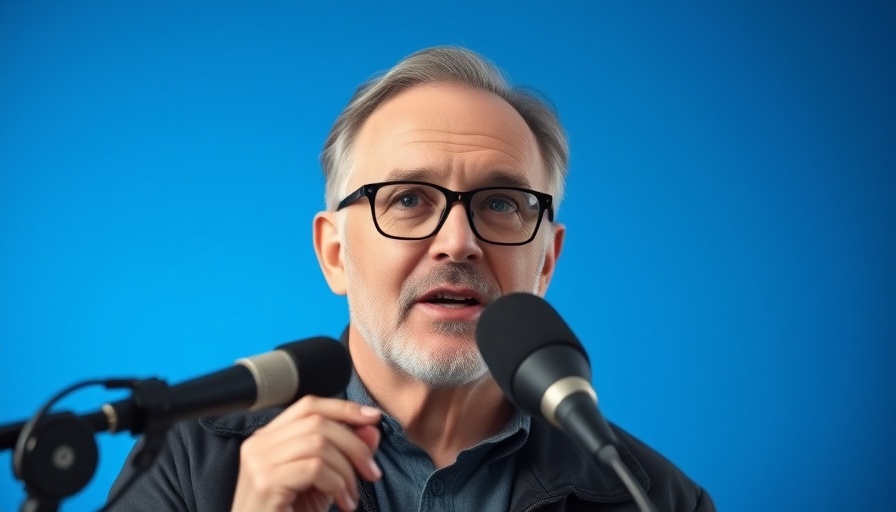 Podcast host discussing tips for struggling agents, engaging presentation.