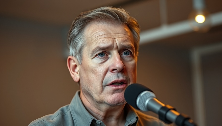 Middle-aged man discussing tax-free money for grandkids in a studio.