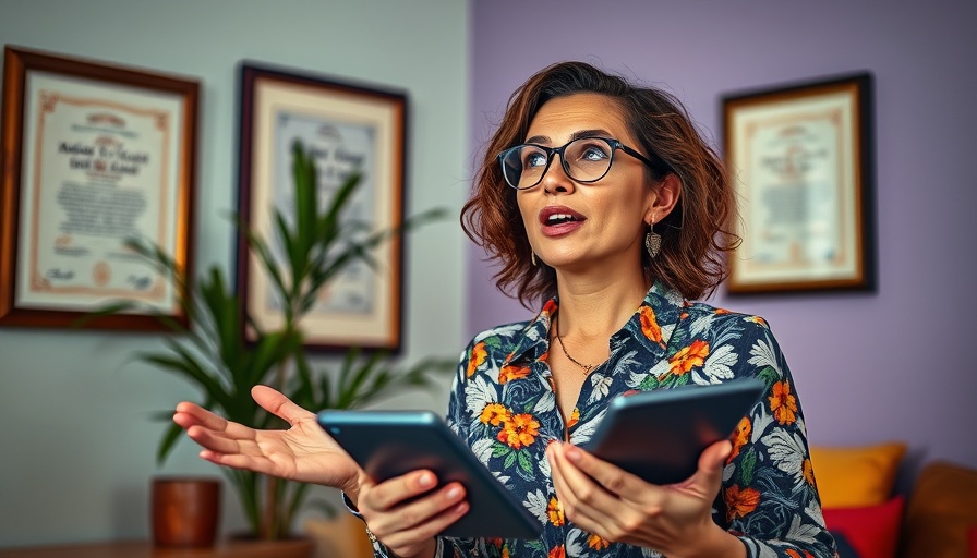 Realtor discussing lurking behavior in a colorful office setting.