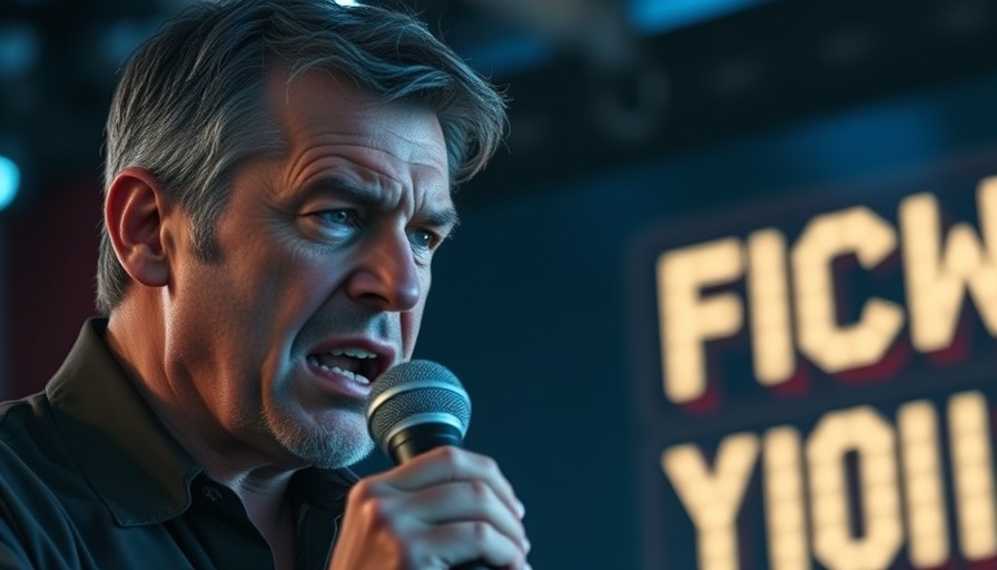 Middle-aged man speaking about Separation Season Mindset in neon-lit studio.