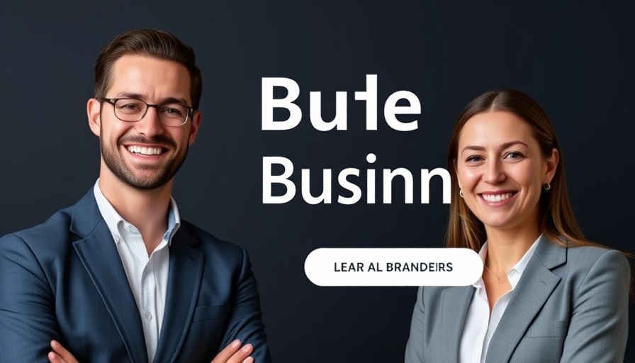 Turn your list into listings business promotion image featuring two individuals.