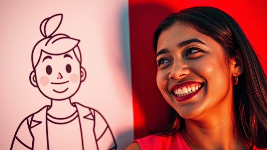 Illustration contrasting human and AI, emphasizing power of authenticity in social media marketing.