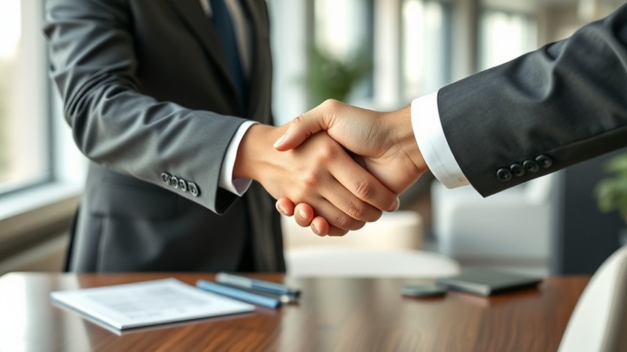 Business meeting handshake symbolizing LLC before first deal.