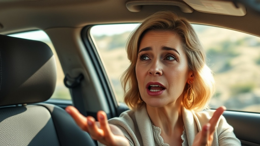 Woman explaining home inspection in car, Realtor marketing strategies.