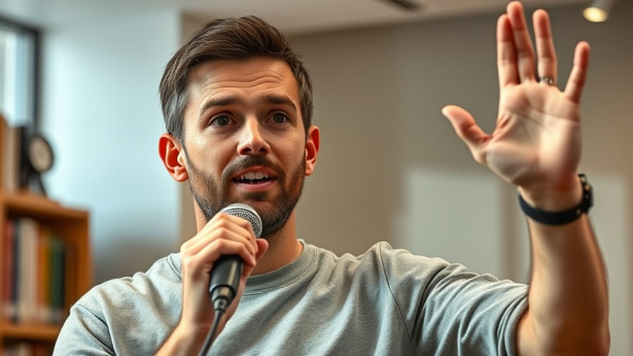 Casual man discussing tools for fund management on a podcast