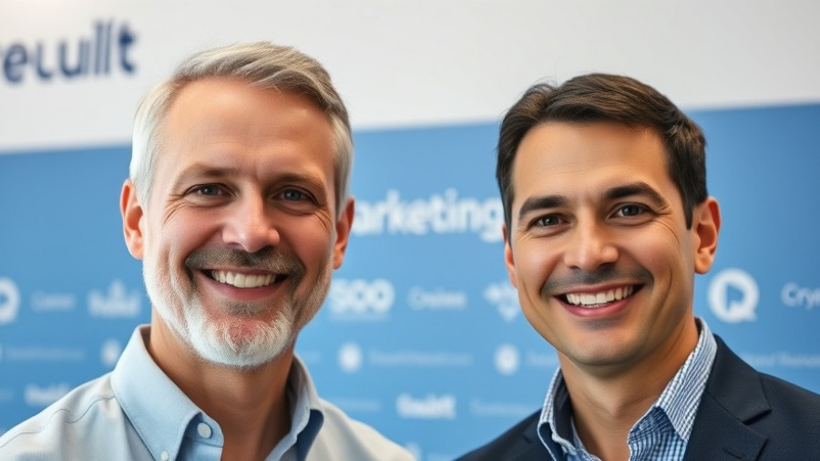 SEO vs AEO discussion with two experts against a branded backdrop.