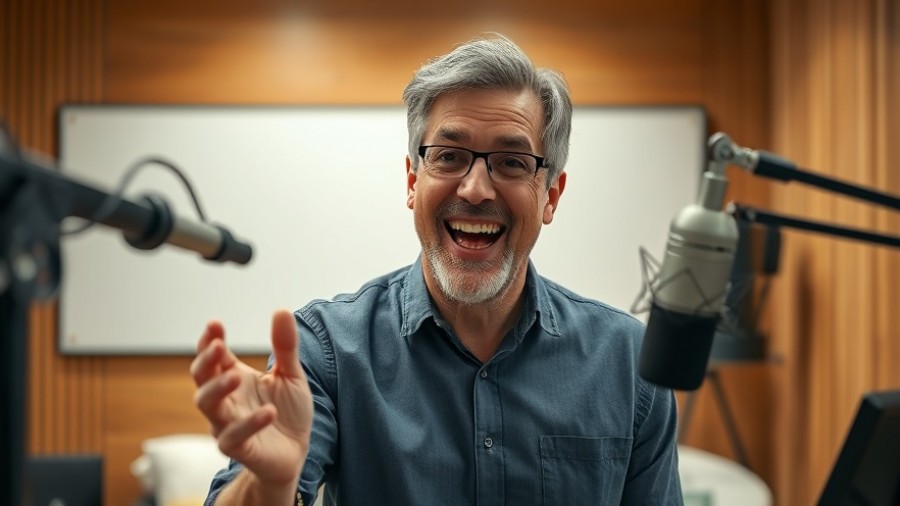 Middle-aged man in podcast studio discussing costs for every business owner.