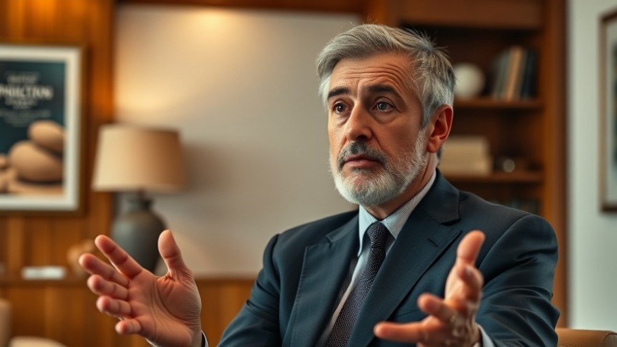 Middle-aged man discussing passing your business to kids.