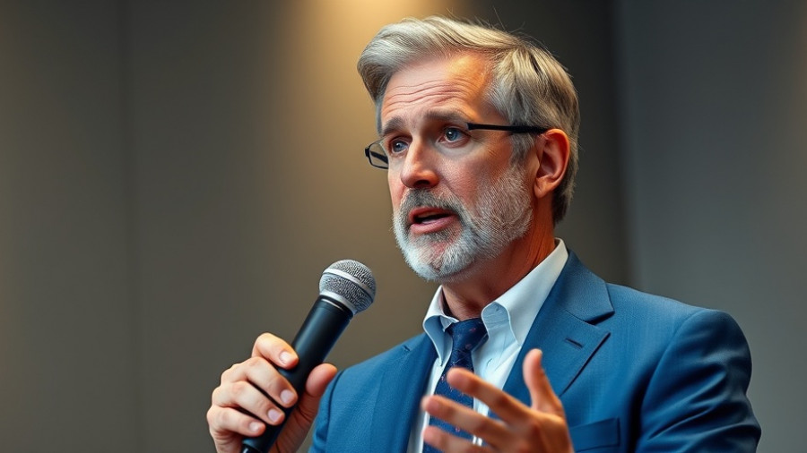 Man discussing where to put extra cash, informative setting.