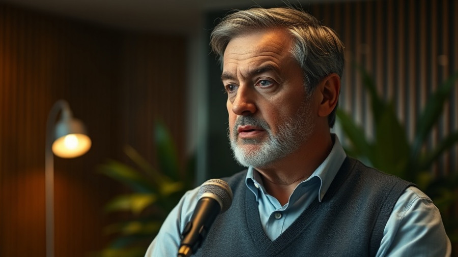 Middle-aged man discusses Due On Sale Clause in office setting.