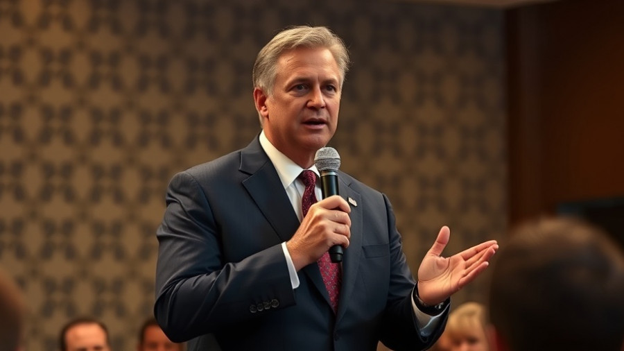 Confident man discussing debt-resilient financing strategies indoors.