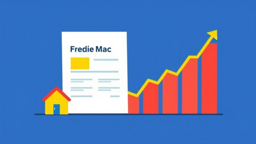 Freddie Mac earnings growth illustration with report, house, and graph.