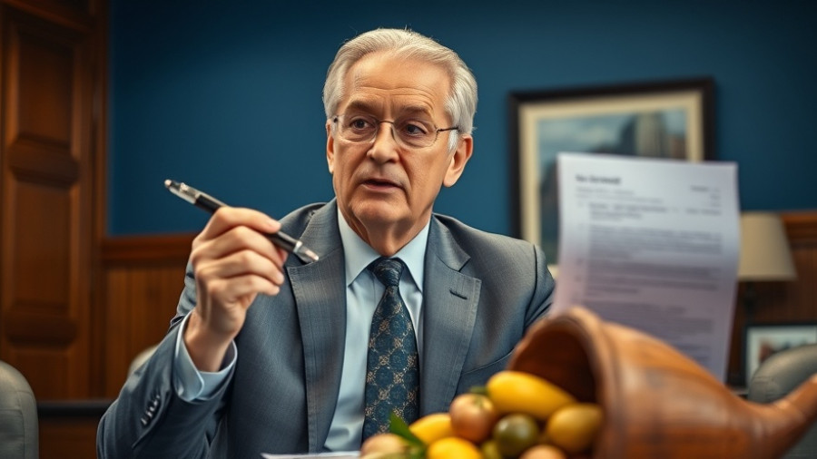Middle-aged man discussing holiday tax write-offs in office setting.