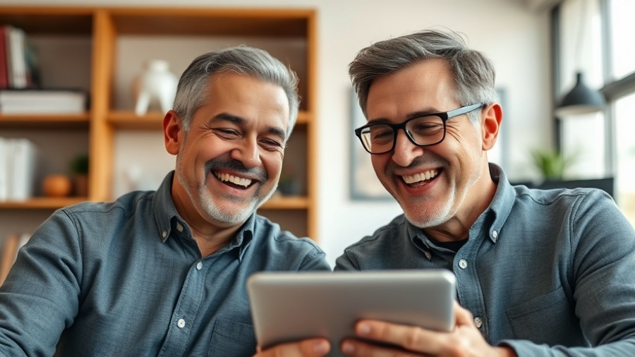 Smiling men on video call discussing the silver tsunami in real estate.