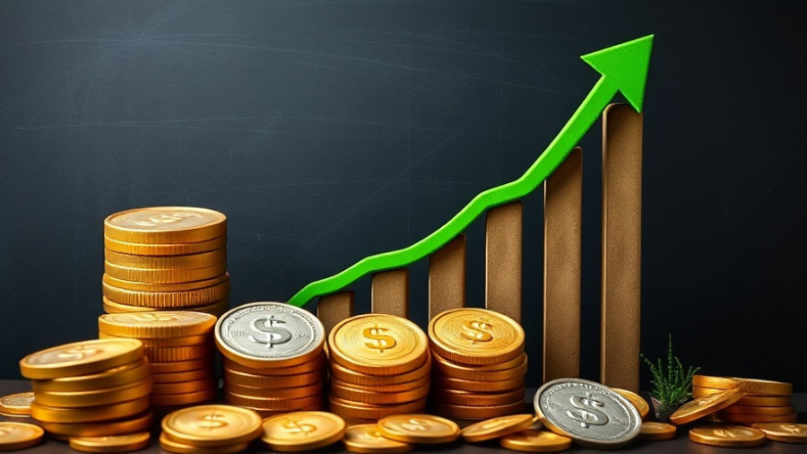 Illustration of profits with dollar coins and upward chart, Intercontinental Exchange Q3 earnings.