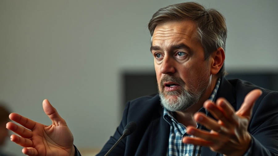 Middle-aged man discussing Social Security benefits for stay-at-home parents on camera.