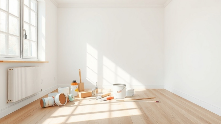 Room prepared for renovation with painting supplies, Loans for Flipping Houses.