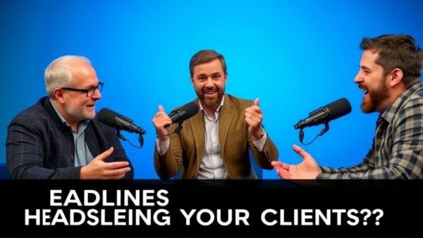 Three men podcasting about market headlines affecting client listings.