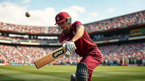 West Indies T20I player batting in a thrilling match.