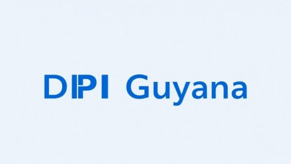 Simple blue DPI Guyana text logo.