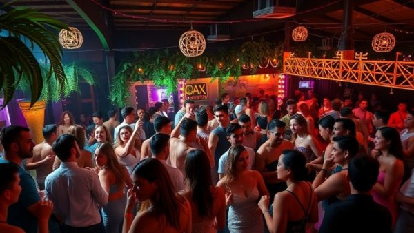 Lively crowd dancing at Fort Lauderdale Caribbean event 2025.