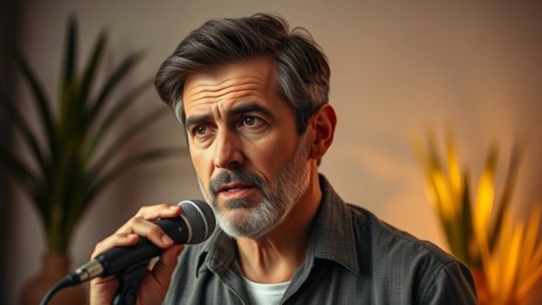 Confident middle-aged man discussing side hustle tax strategies in a studio.