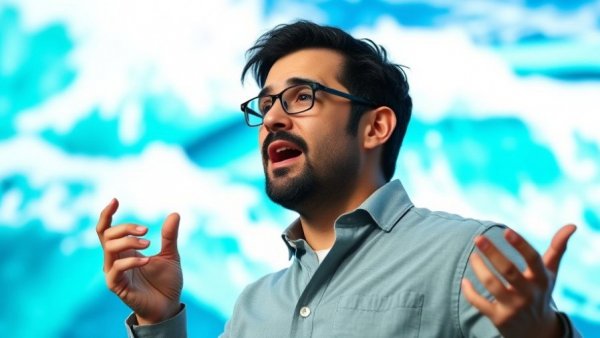 Standing Out in Real Estate speaker against wave background