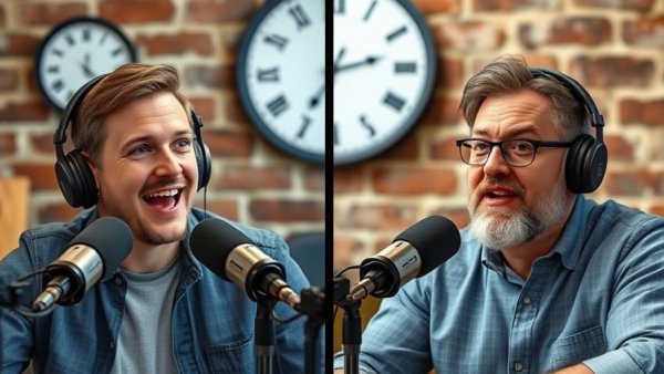 Podcast discussion on assisted living investment opportunities, two men in dialogue.