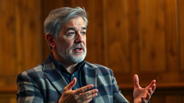 Middle-aged man explaining HRA tax deduction strategy in an indoor setting.