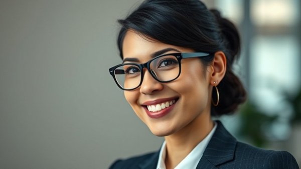Confident woman in glasses smiling, associated with St. Lucia lost opportunities.