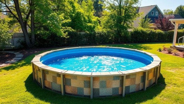 DIY cowboy pool in backyard shows how to build a pool for cheap.