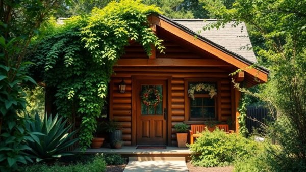 Charming cottage with greenery, FHA inspection requirements visual.