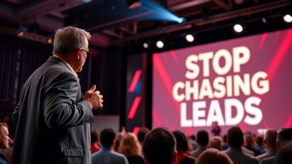 Speaker emphasizing real estate content strategy at an engaging conference.