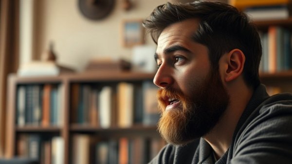 15-Minute Habit for Effective Communication, man speaking passionately in warm setting.