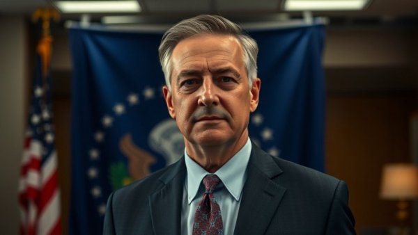 U.S. embassy setting with formal man, highlighting visa revocation context.